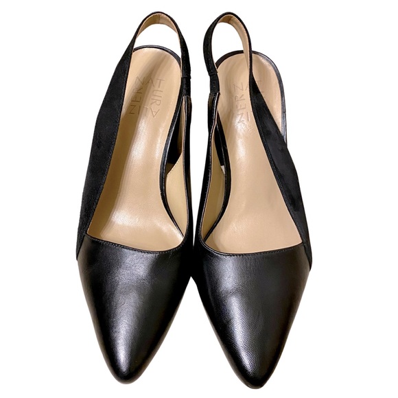 Naturalizer Hannie Leather N5 Contour Block Heel Pump Slingback Black 7w - Picture 3 of 6